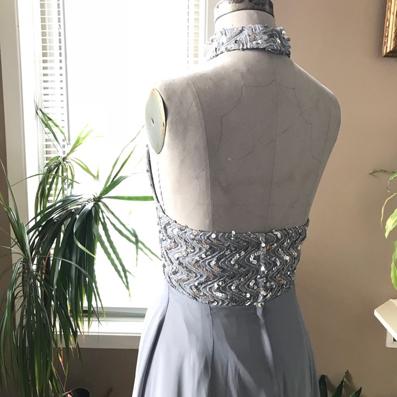 Grey chiffon party dress - Picture 4 of 4